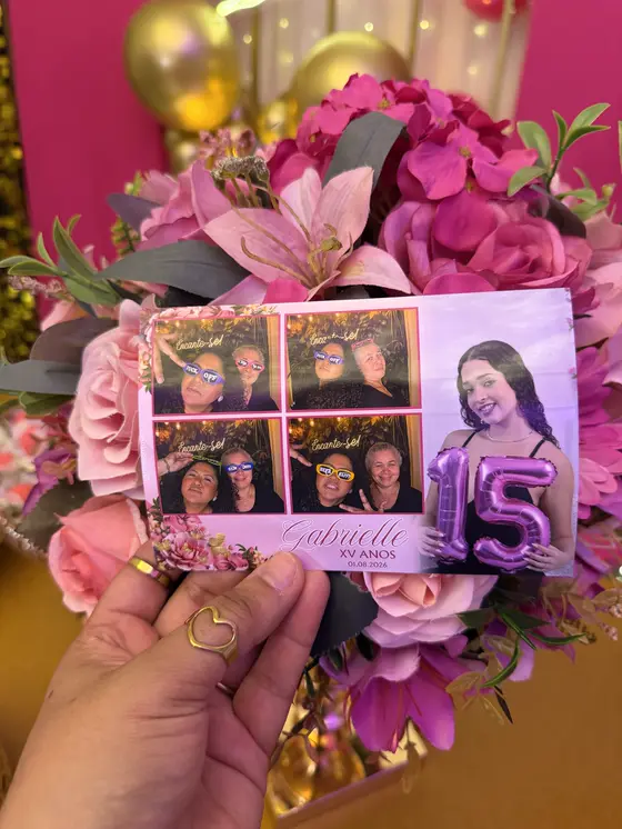 Foto impressa personalizada de festa de 15 anos